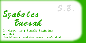 szabolcs bucsak business card