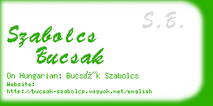 szabolcs bucsak business card